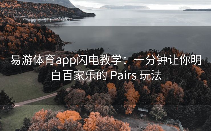 易游体育app闪电教学：一分钟让你明白百家乐的 Pairs 玩法