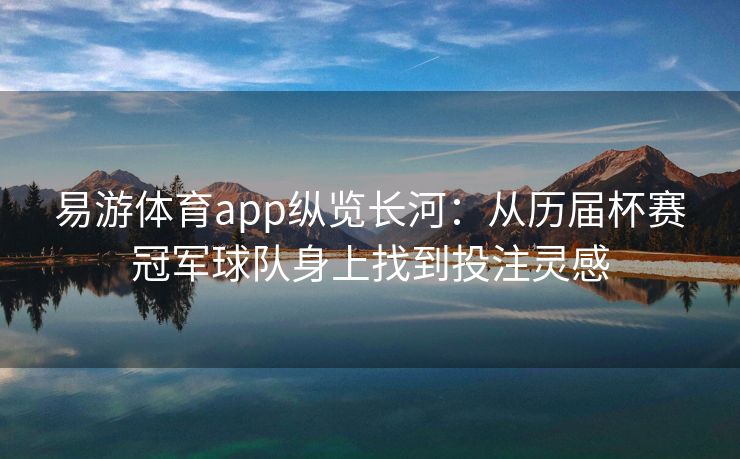 易游体育app纵览长河：从历届杯赛冠军球队身上找到投注灵感